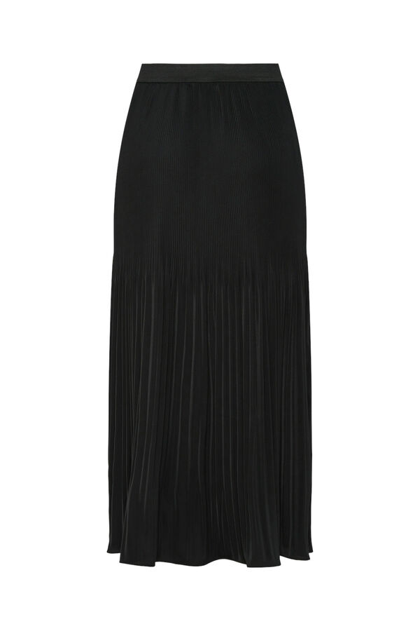 Pieces Saia plissada preto