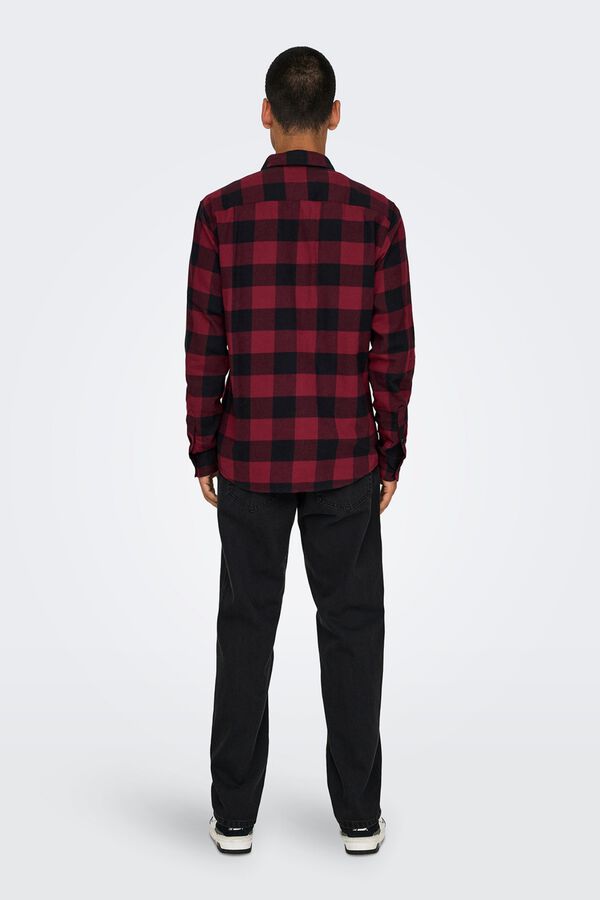 Only & Sons Camisa manga larga cuadros morado/lila