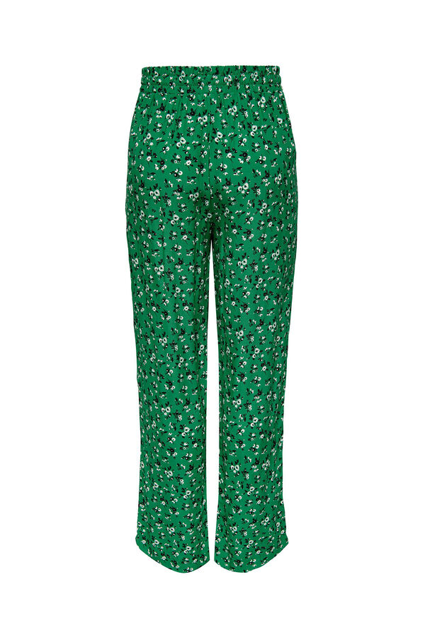 Only Pantal&oacute;n fluido estampado verde