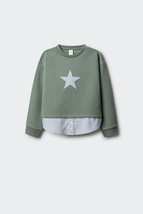 Springfield Kids Sudadera Estrella ni&ntilde;a verde
