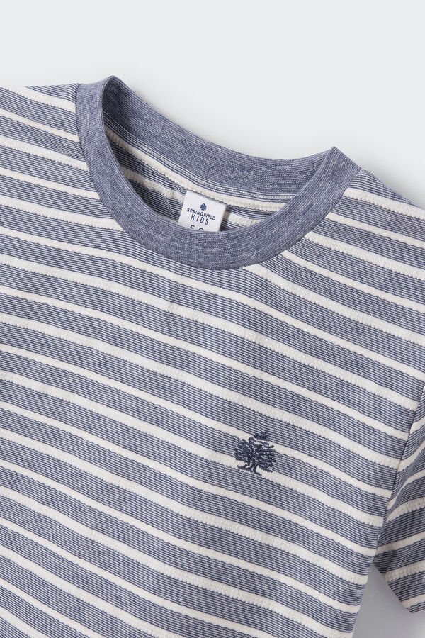 Springfield Kids Camiseta manga corta rayas ni&ntilde;o azul
