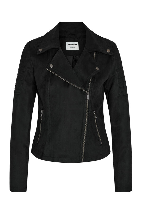 Noisy May Chaqueta biker efecto ante. negro