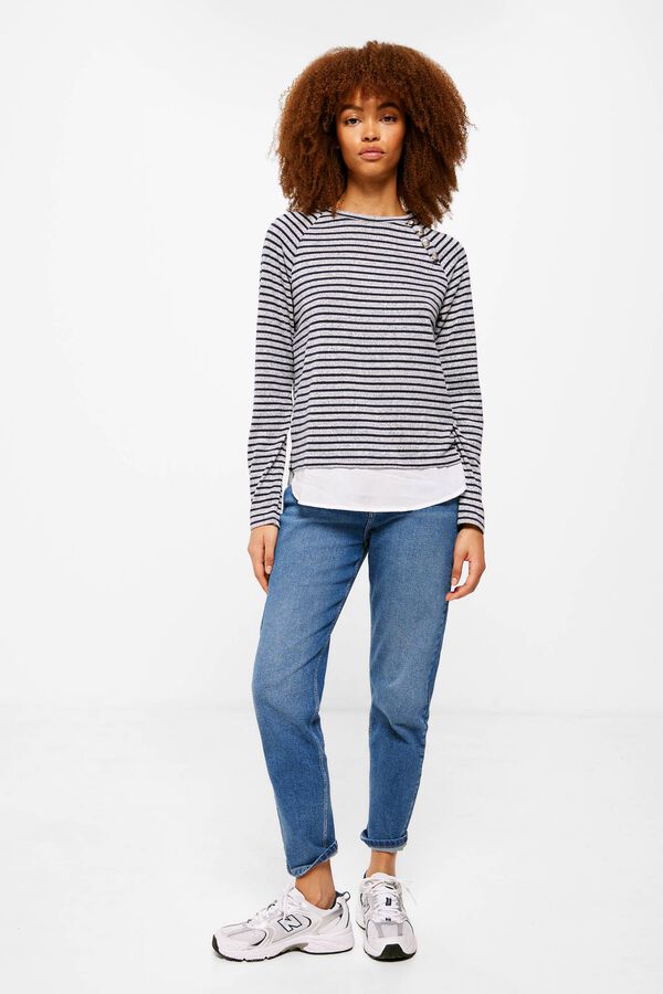 Springfield Camiseta Bimateria Botones azul