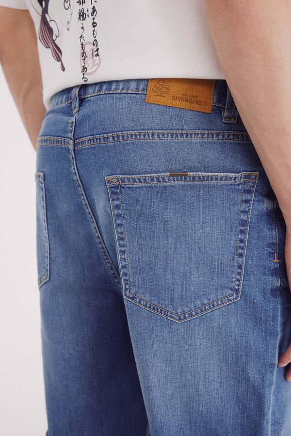 Springfield Bermuda vaquera ultra ligera regular fit azul