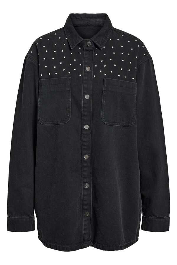 Noisy May Camisa vaquera oversize negro