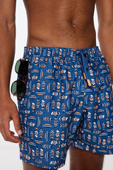 Springfield Ba&ntilde;ador estampado surf azul