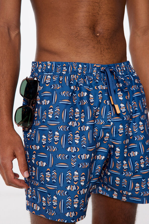 Springfield Ba&ntilde;ador estampado surf azul