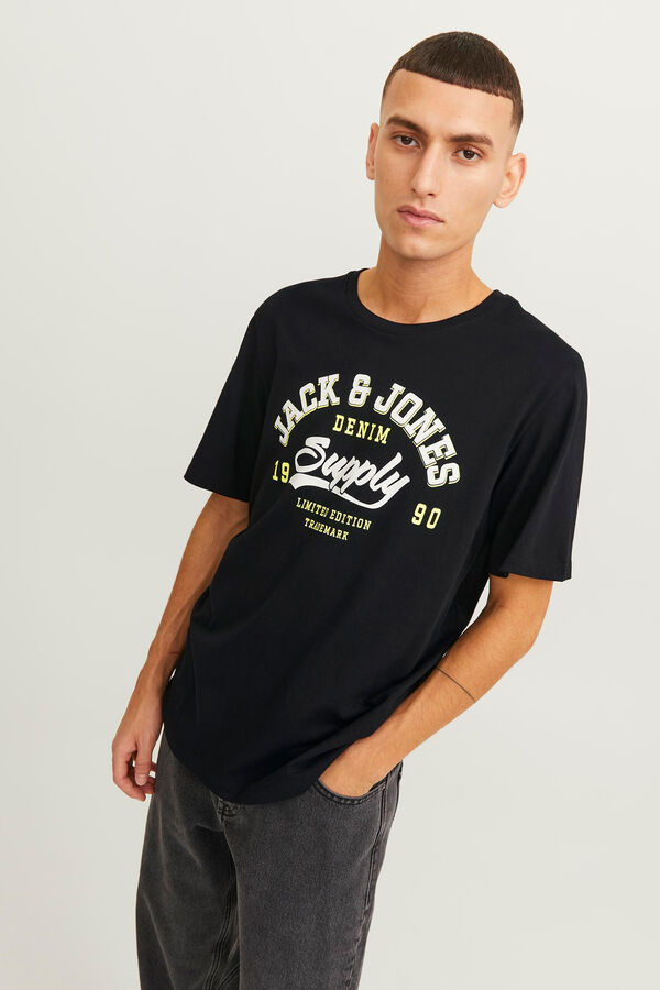 Jack & Jones T-shirt fit padr&atilde;o preto