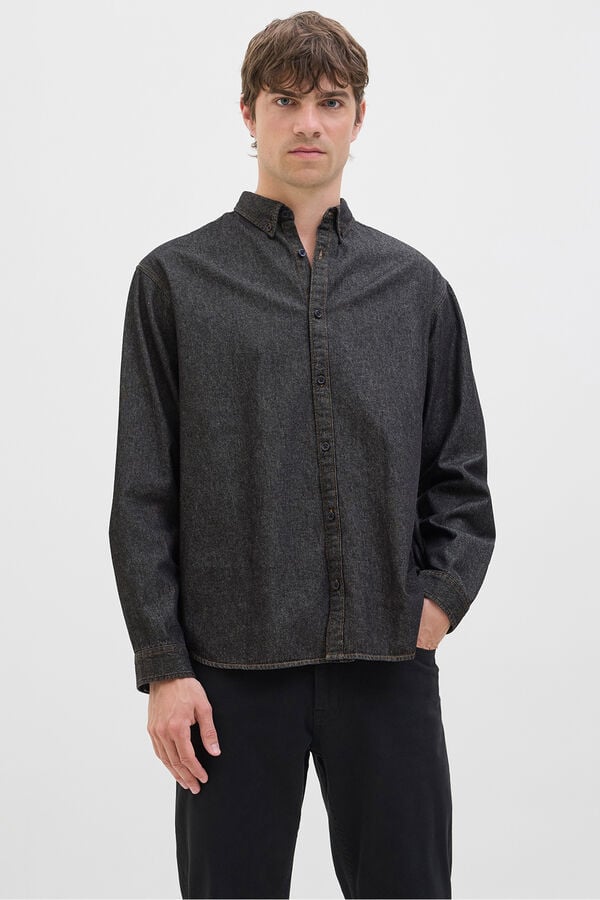 JJ REBEL Camisa regular fit denim negro