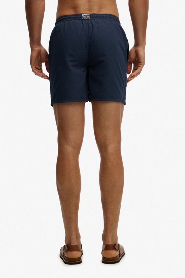 Superdry Fato de banho liso b&aacute;sico com logo azul