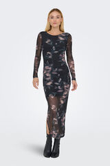 Only Vestido longo semitransparente cinzento