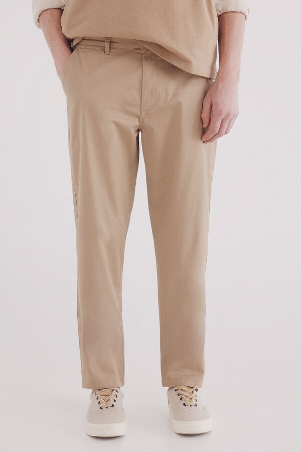 Springfield cal&ccedil;as chino slim fit confort&aacute;veis bege