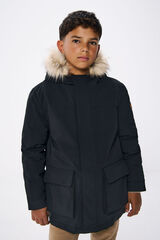 Springfield Kids Parka capucha con pelo ni&ntilde;o negro