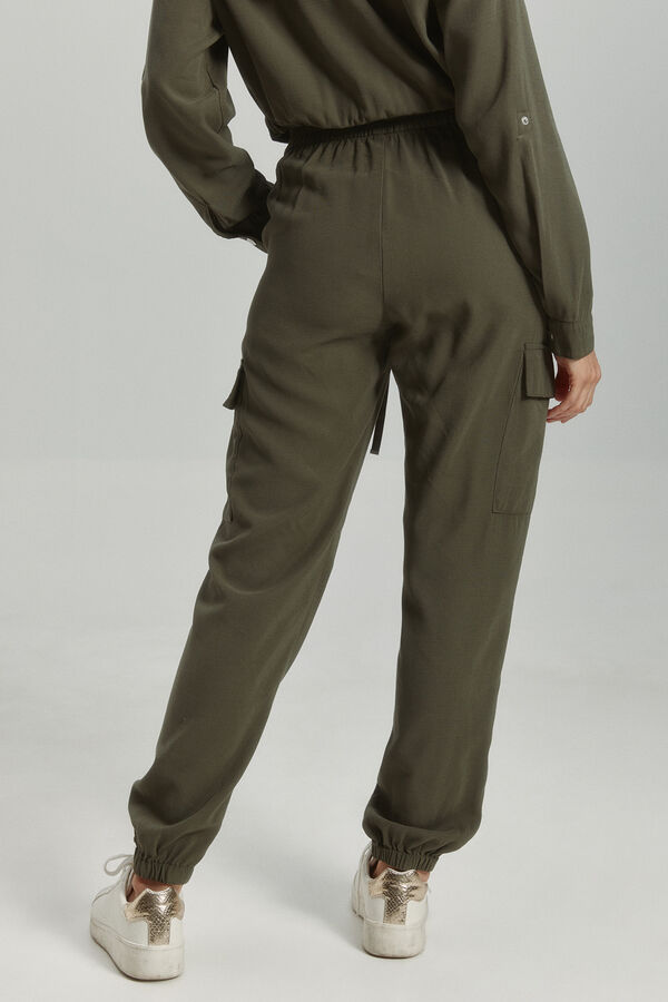 Only Cal&ccedil;a cargo flu&iacute;do de cintura alta cinzento