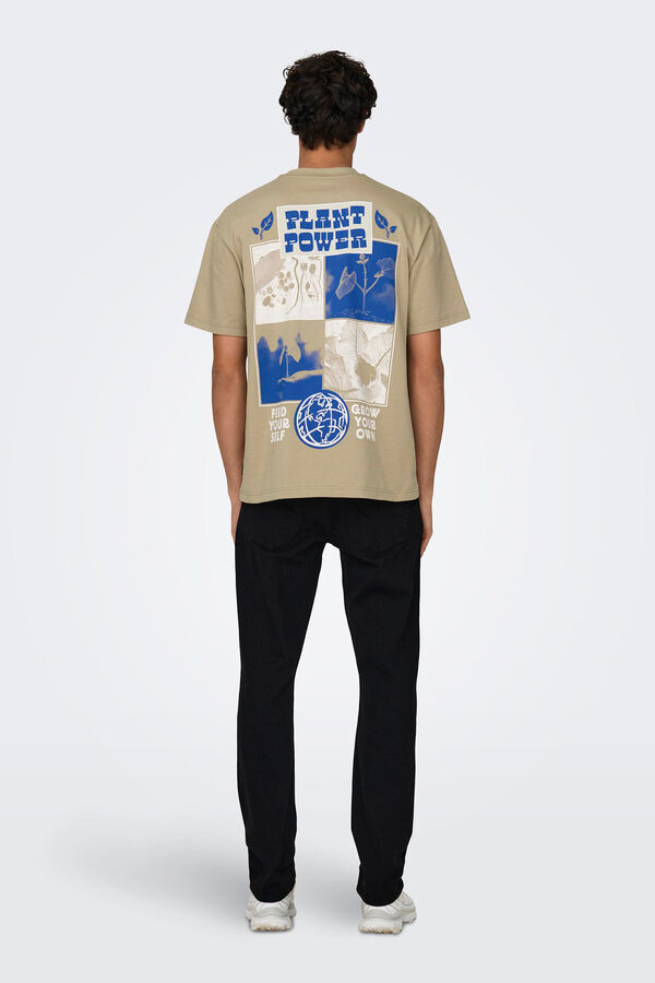 Only & Sons T-shirt plant power bege
