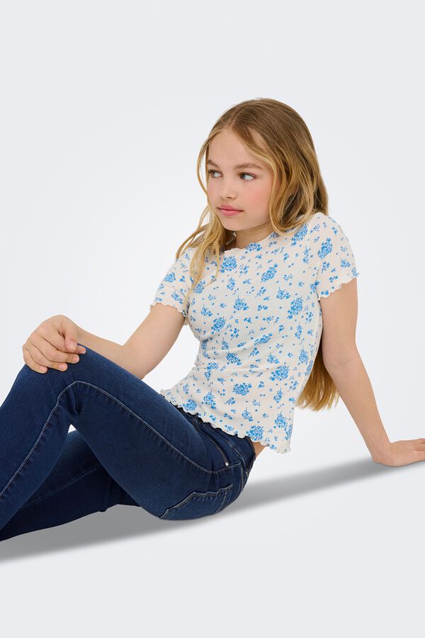 Only Girls Vaqueros flared fit azul