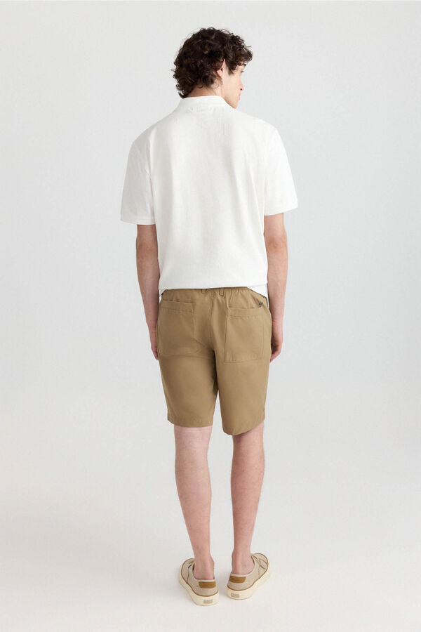 Springfield Bermuda t&eacute;cnica wide & relaxed fit beige