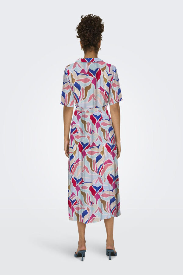 JDY Vestido midi camiseiro estampado