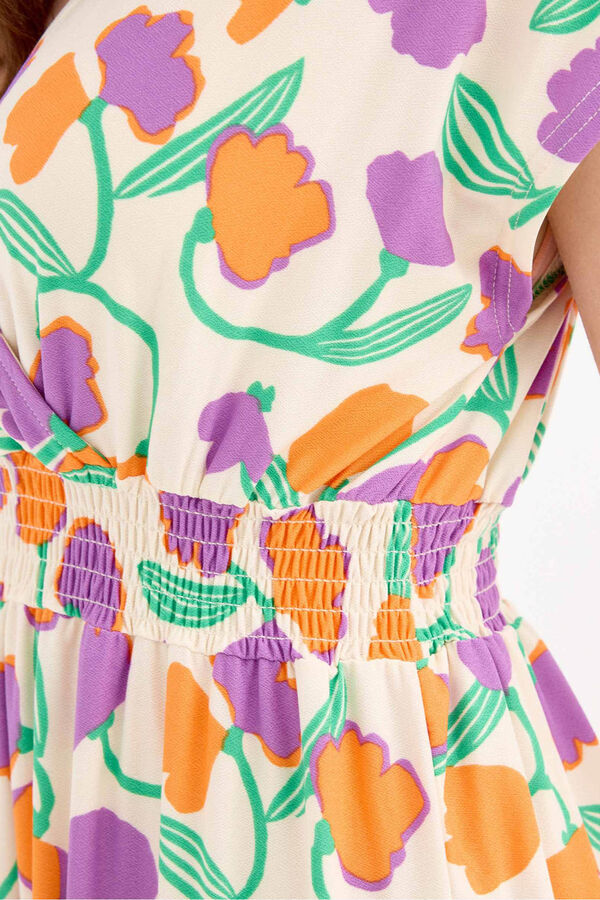 Inside Vestido Midi Cintura El&aacute;stica castanho