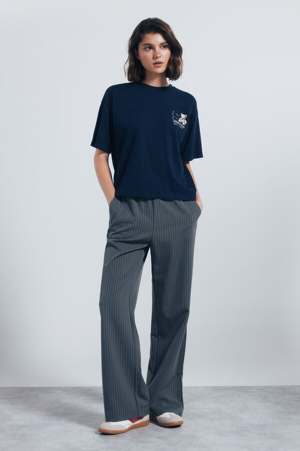 Springfield Camisola gr&aacute;fica azul