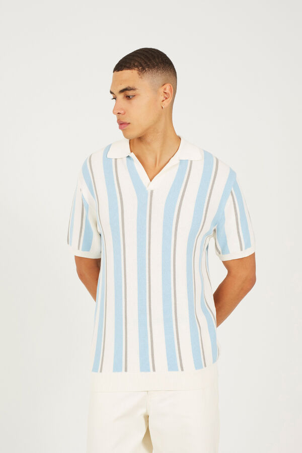 Brave Soul Polo de malha com manga curta azul