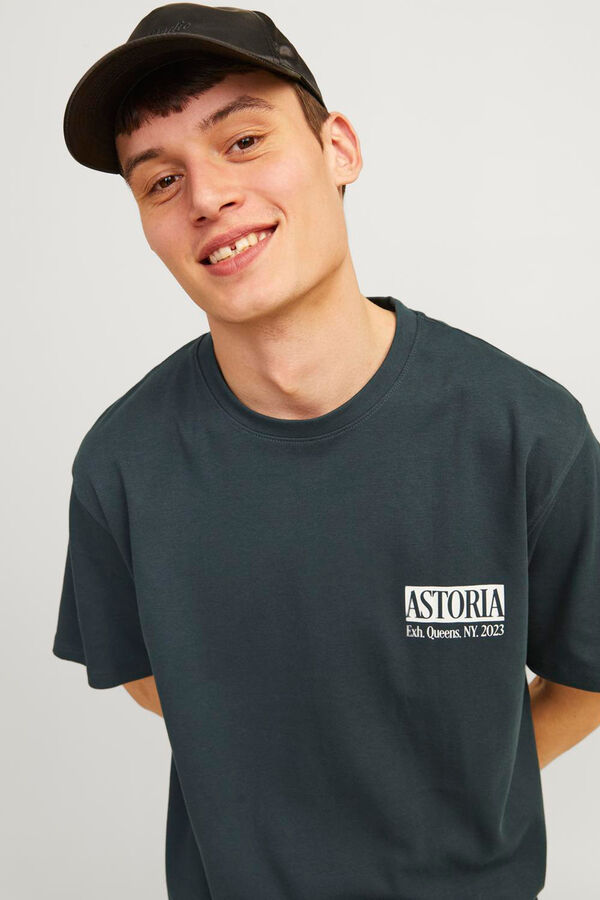 Jack & Jones Camiseta estampada folgada cinzento
