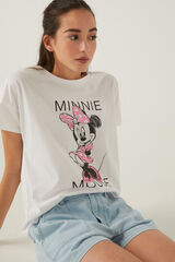 Springfield Camiseta "Minnie Mouse" lentejuelas algodón orgánico blanco