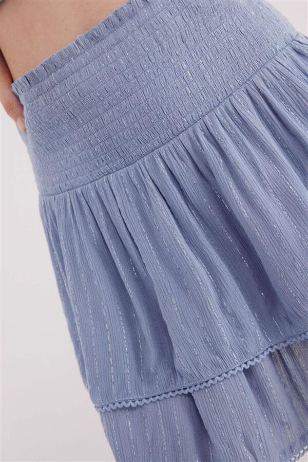 Springfield Saia curta folhos azul