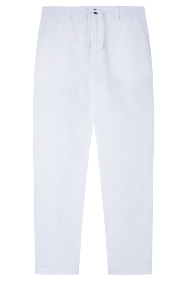 Springfield Pantal&oacute;n chino lino slim fit blanco