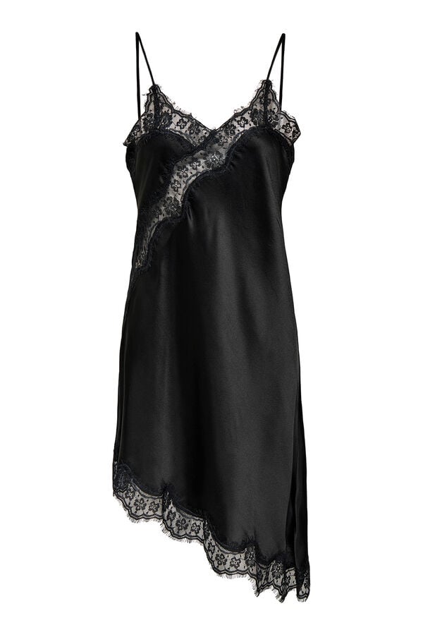 JDY Vestido curto de lingerie preto