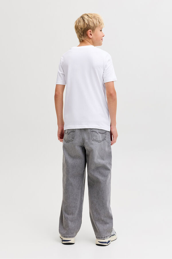 Jack & Jones Junior T-shirt b&aacute;sica logo branco