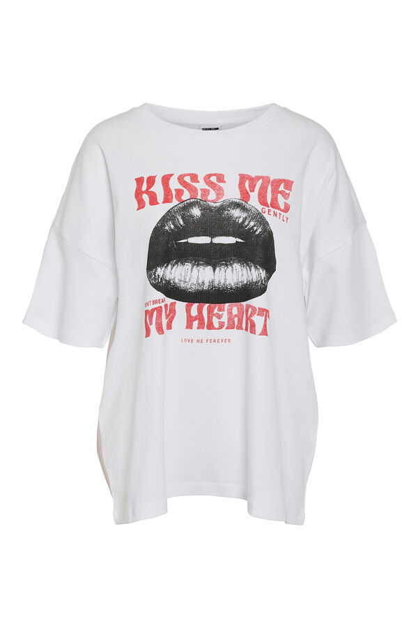 Noisy May T-shirt de manga curta estampada branco