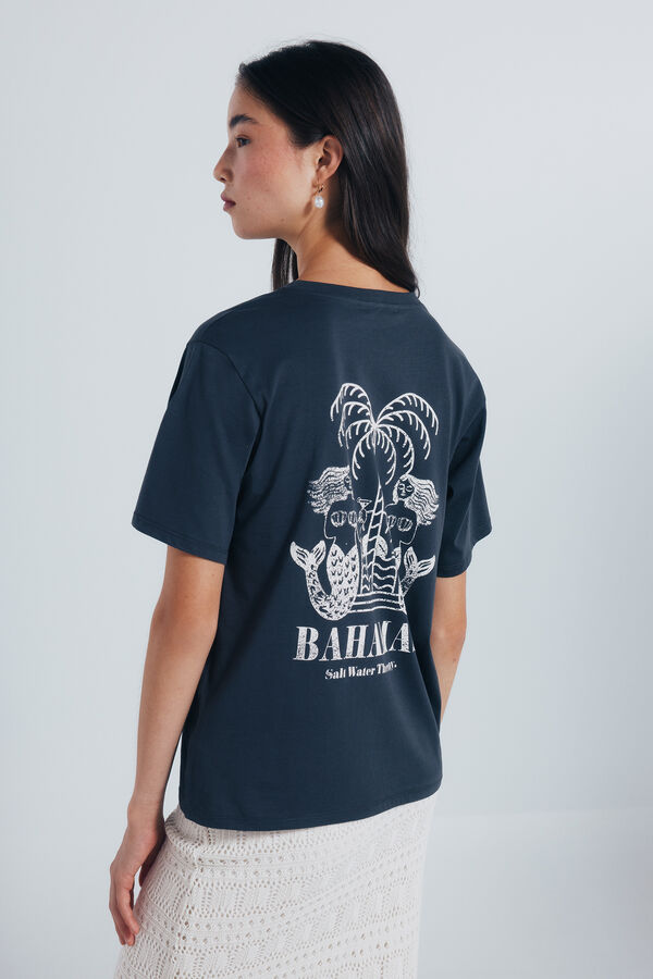 Springfield Costas da camiseta gr&aacute;fica cinzento