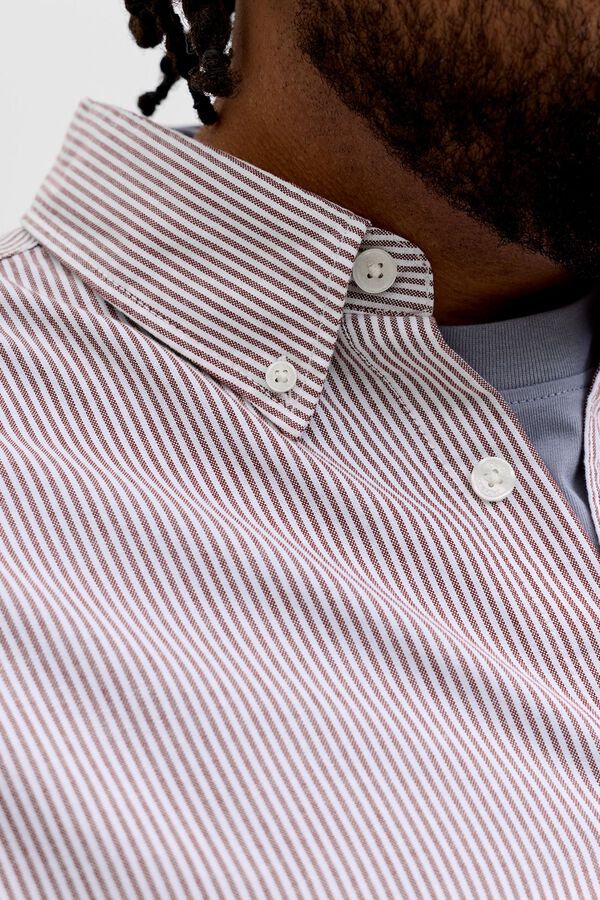 Jack & Jones PLUS Camisa Oxford estampada manga larga morado/lila