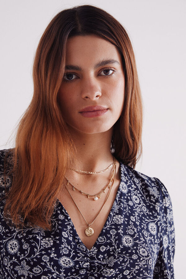 Springfield Vestido midi com decote decote  azul