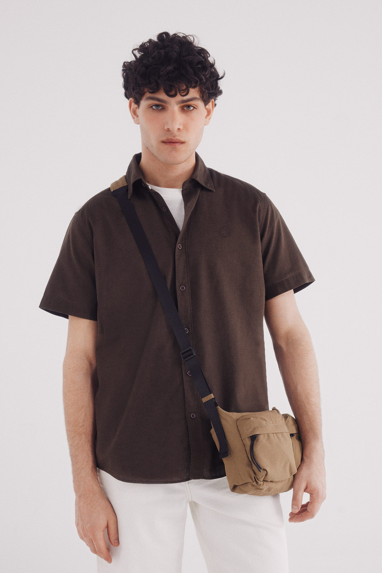 Springfield Camisa manga corta lino