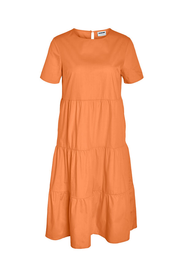 Noisy May Vestido midi de manga curta vermelho