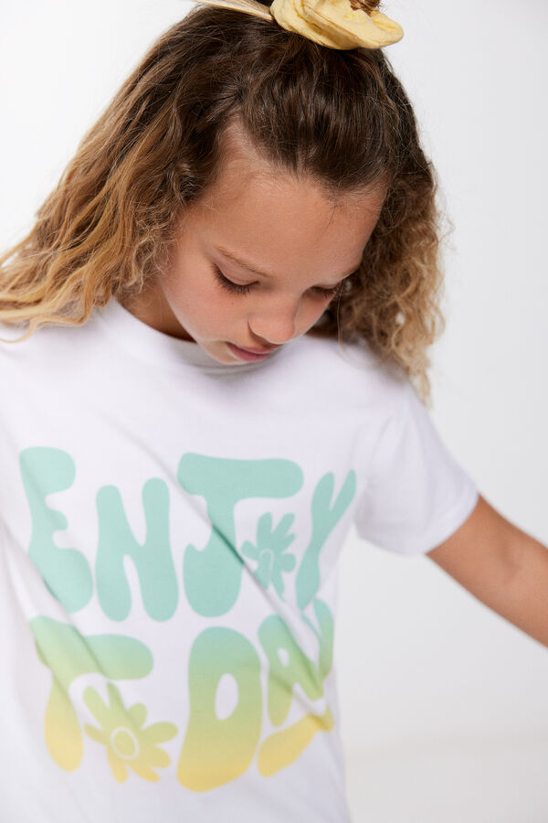 Springfield Kids Camiseta Enjoy Today niña kaki
