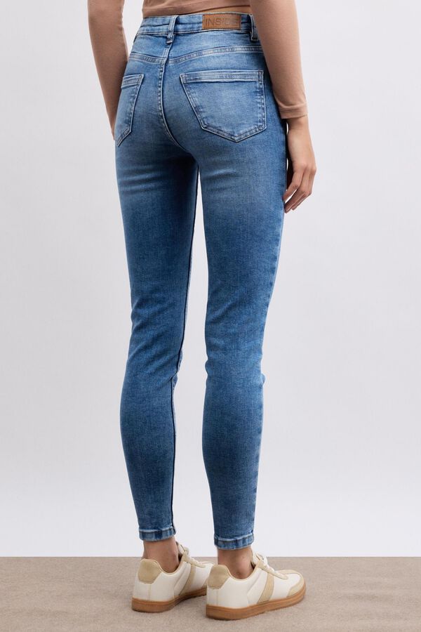 Inside Jeans Skinny de Cintura M&eacute;dia azul