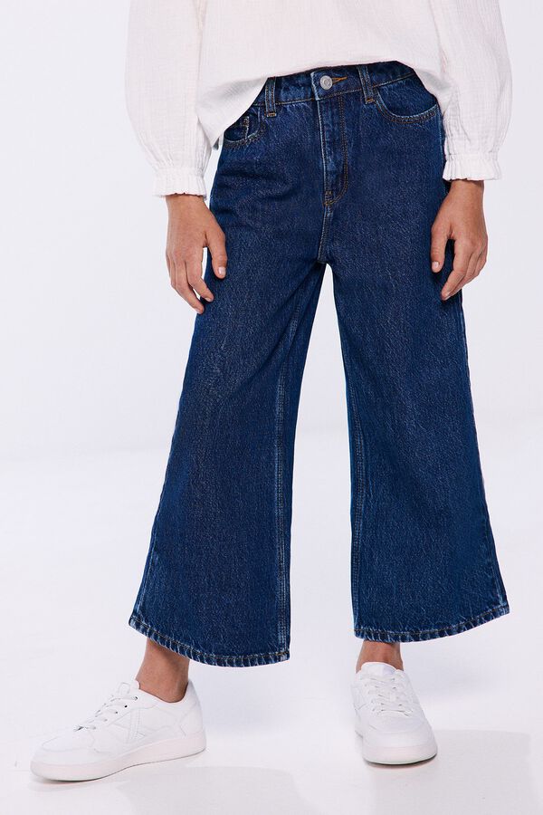 Springfield Kids Pantal&oacute;n denim culotte ni&ntilde;a azul