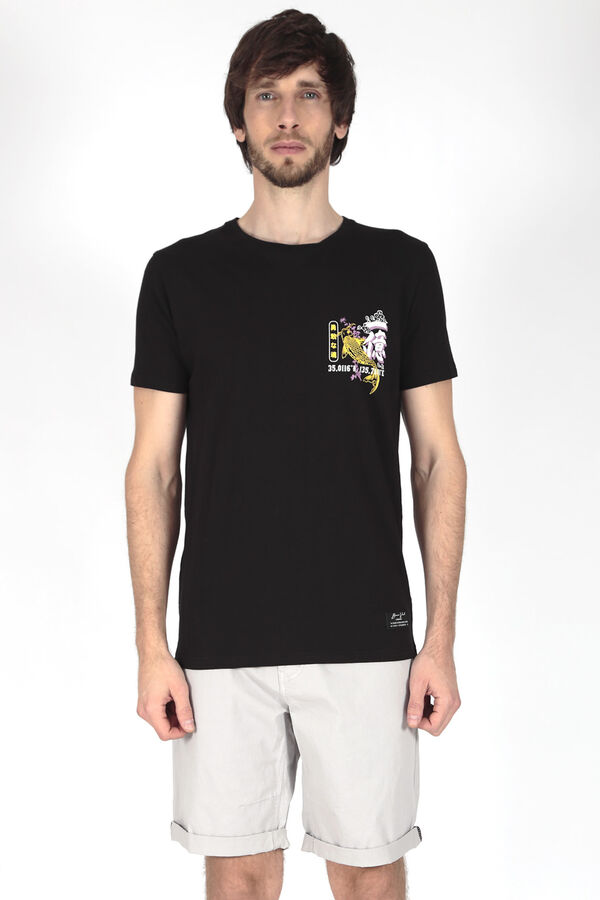 Brave Soul Camiseta estampada en espalda negro