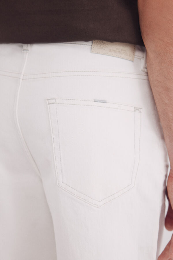 Springfield Bermuda vaquera blanco lavada regular fit estampado