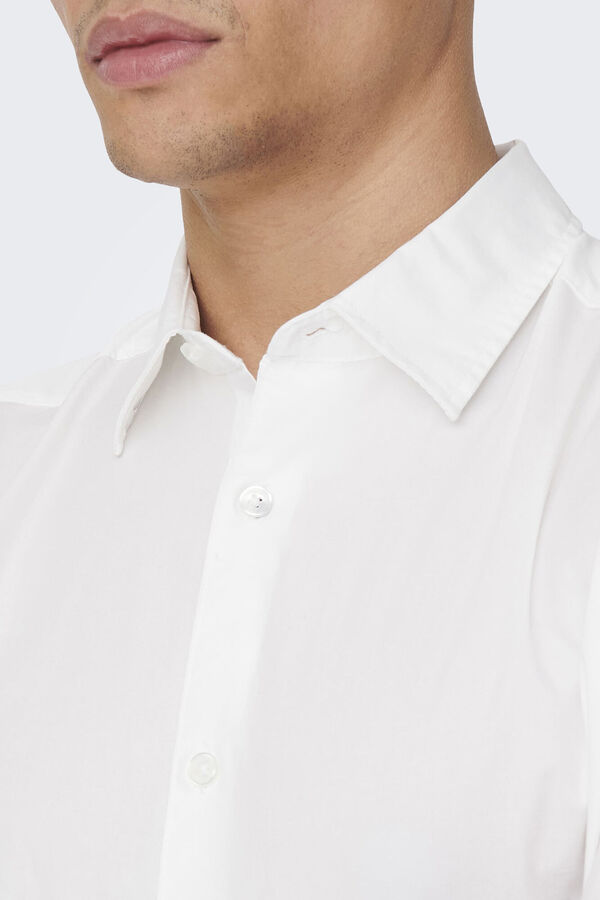 Only & Sons Camisa manga larga Oxford blanco