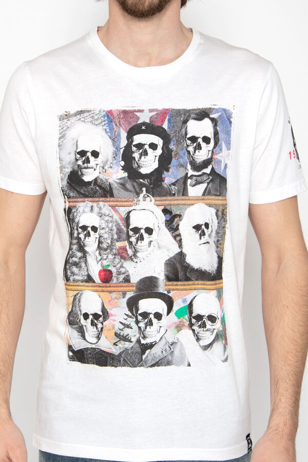 Brave Soul T-shirt caveira de manga curta branco