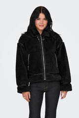 Only Chaqueta biker de pelo negro