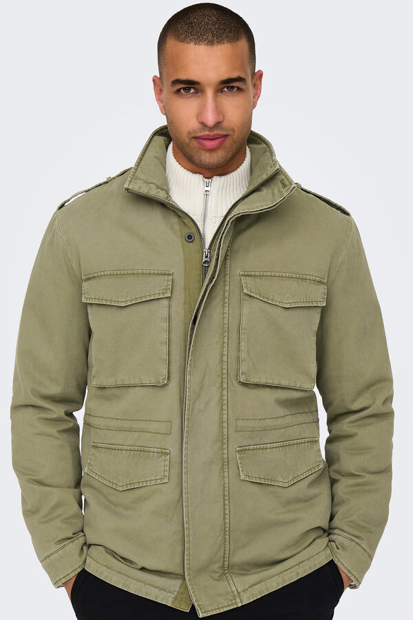 Only & Sons Chaqueta sahariana de hombre verde