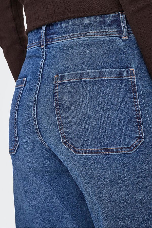 JDY Jeans wideleg tiro alto azul