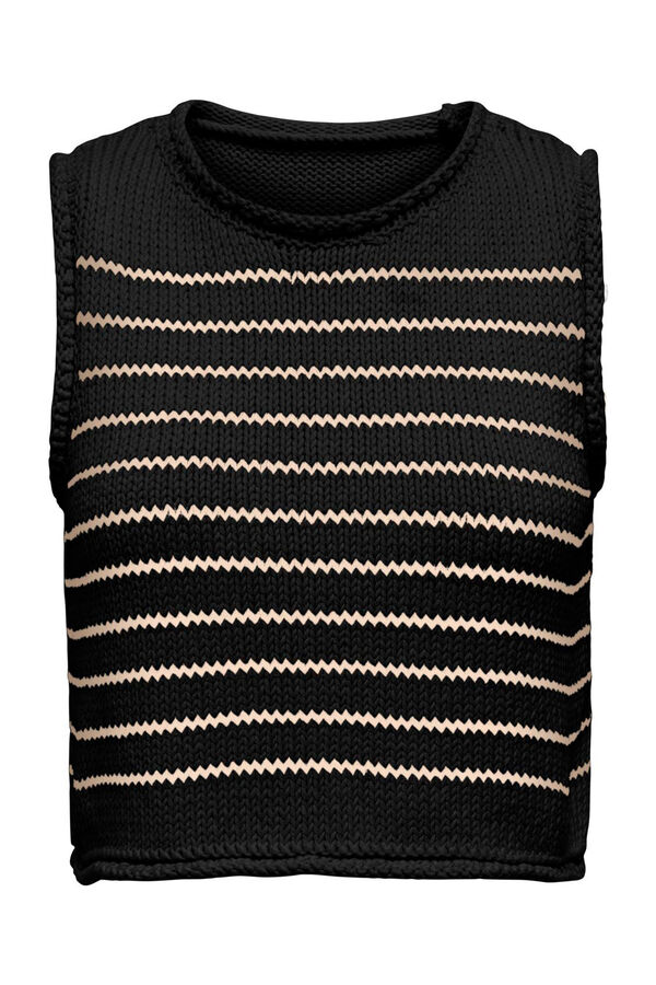 Only Top de punto de rayas negro