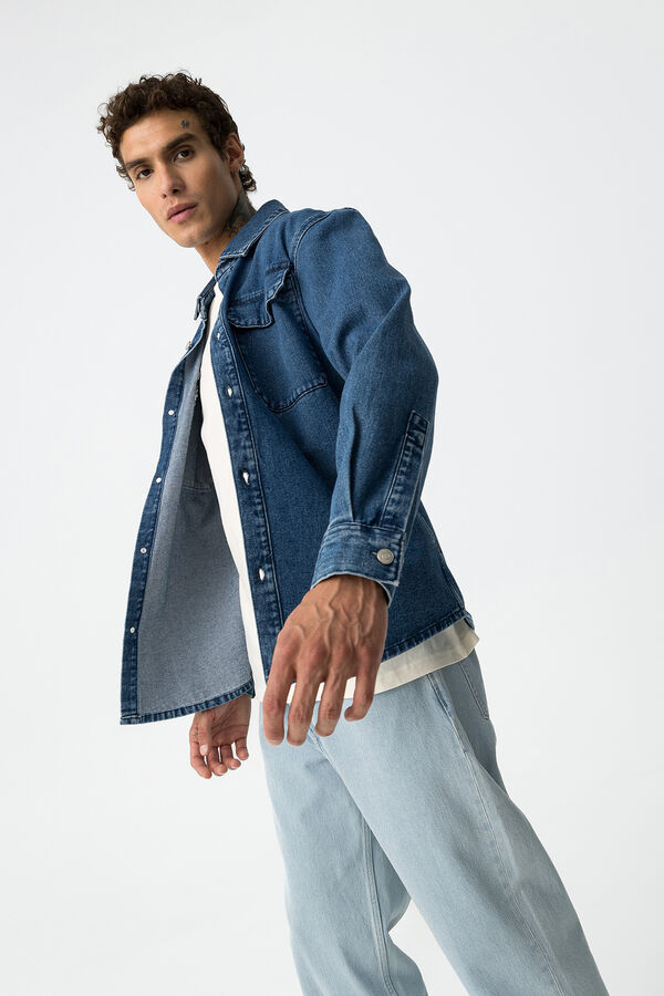 Tiffosi Camisa denim oversized azul
