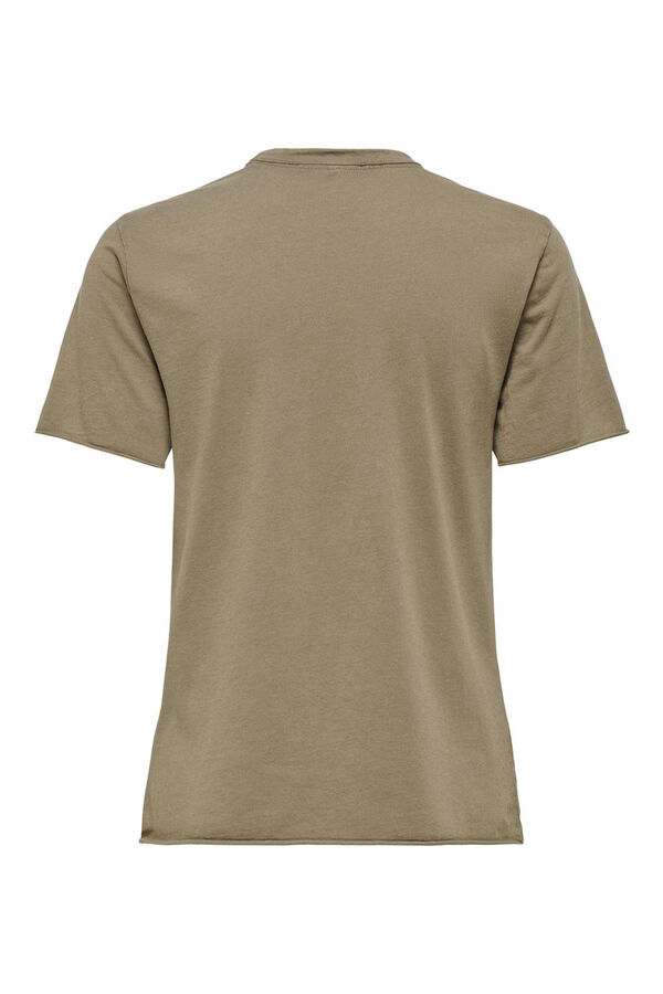 Only Camiseta com letras cinzento